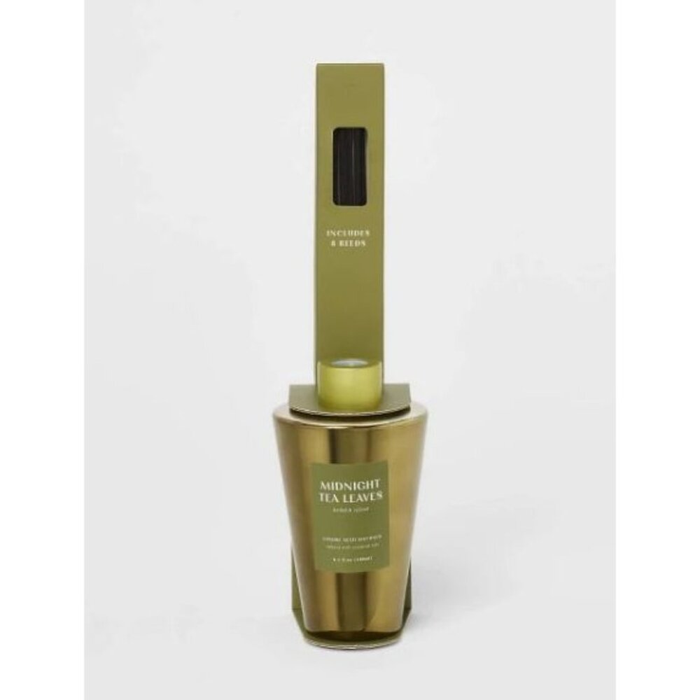 Midnight Tea Leaves Luxury Reed Diffuser 6.1 Fl Oz With 8 Reeds Herb & Refined